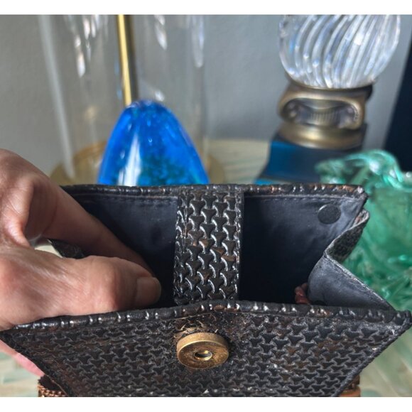 Handmade Beaded Mini Crossbody Bag Chain Strap Philippines Boho Chic Unique VTG - Picture 9 of 13